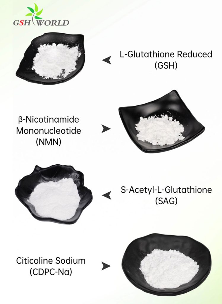 L-Glutathione Reduced powder, NMN powder, Citicoline Sodium powder, S-Acetyl-L-Glutathione