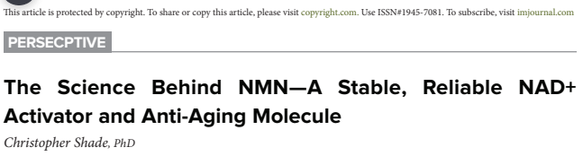 Figure 4. The science behind a stable and reliable NAD+activator and anti-aging molecule
