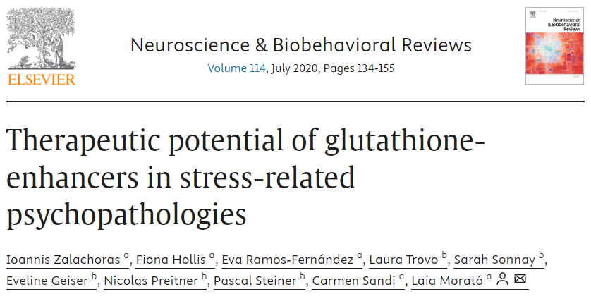 Therapeutic potential of glutathione-enhancers in stress-related psychopathologies