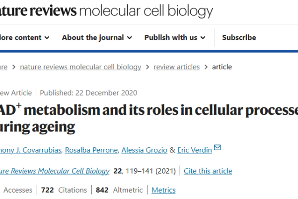 NAD+ metabolism and its roles in cellular processes during ageing