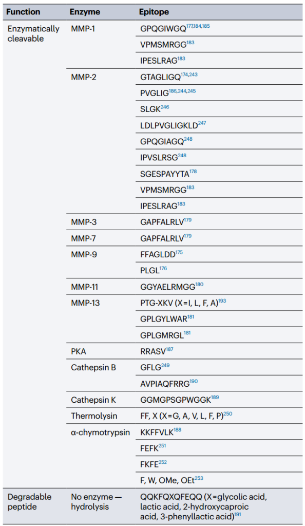 Peptide sequence creates dynamic matrix